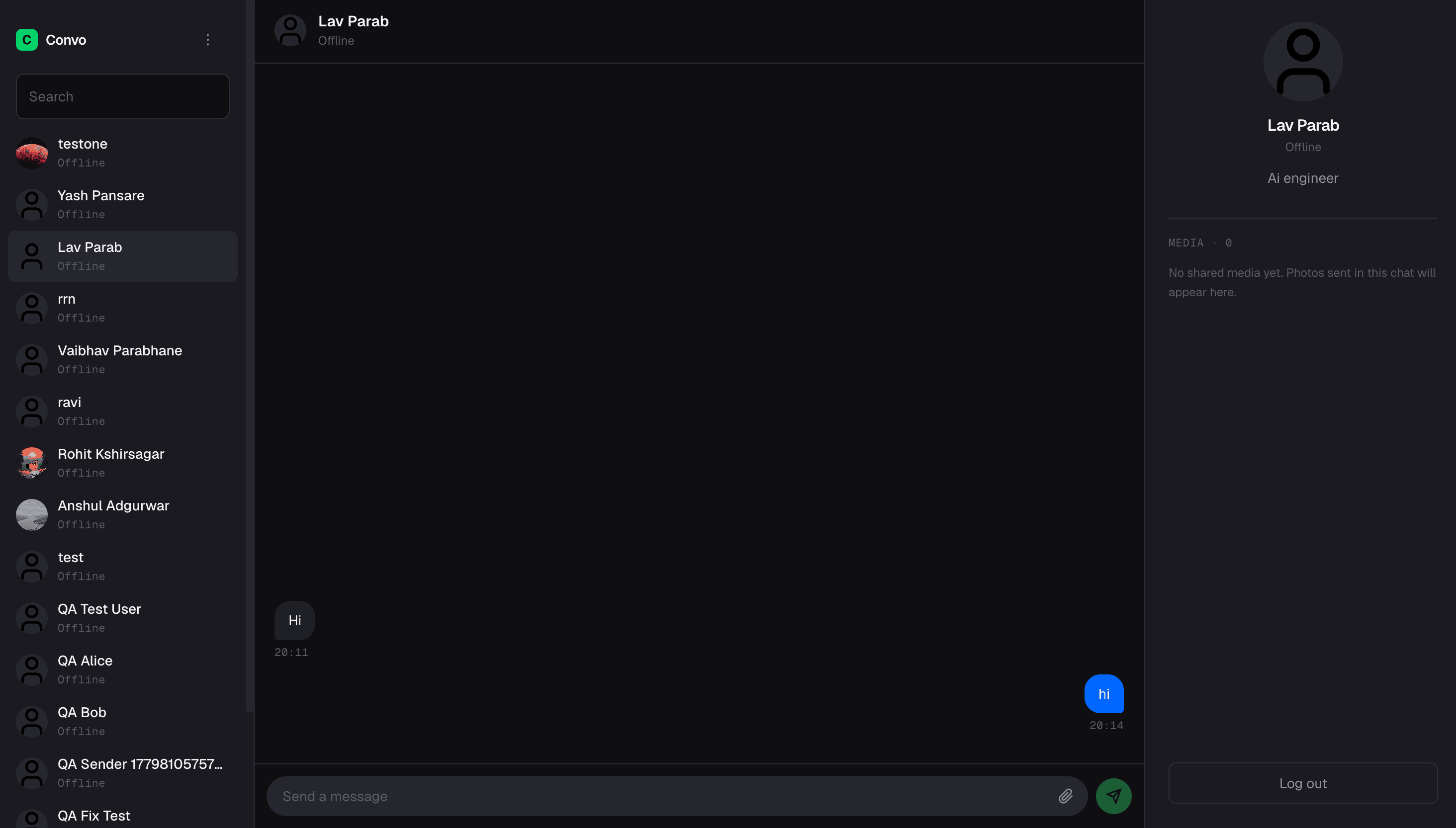 Convo screenshot